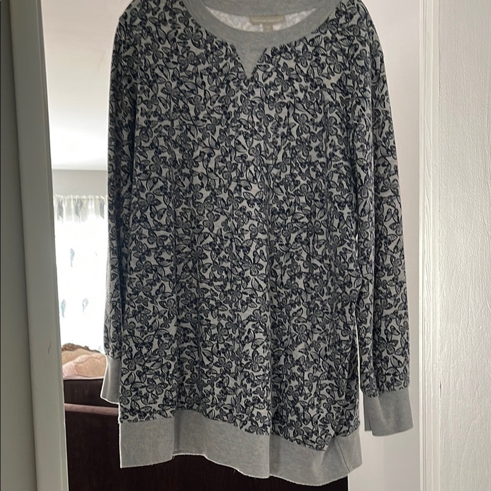Floral Gray Sweater